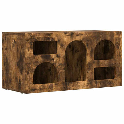 vidaXL TV Cabinet ELST 80 x 35 x 40 cm Smoked Oak Engineered Wood 2