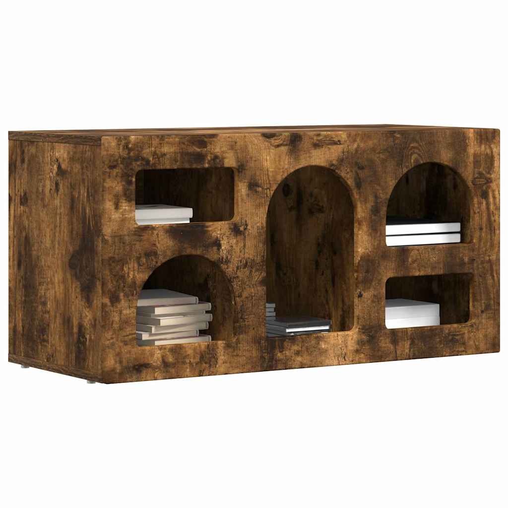 vidaXL TV Cabinet ELST 80 x 35 x 40 cm Smoked Oak Engineered Wood 3