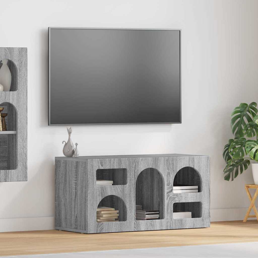 vidaXL TV Cabinet ELST 80 x 35 x 40 cm Grey Sonoma Engineered Wood 1