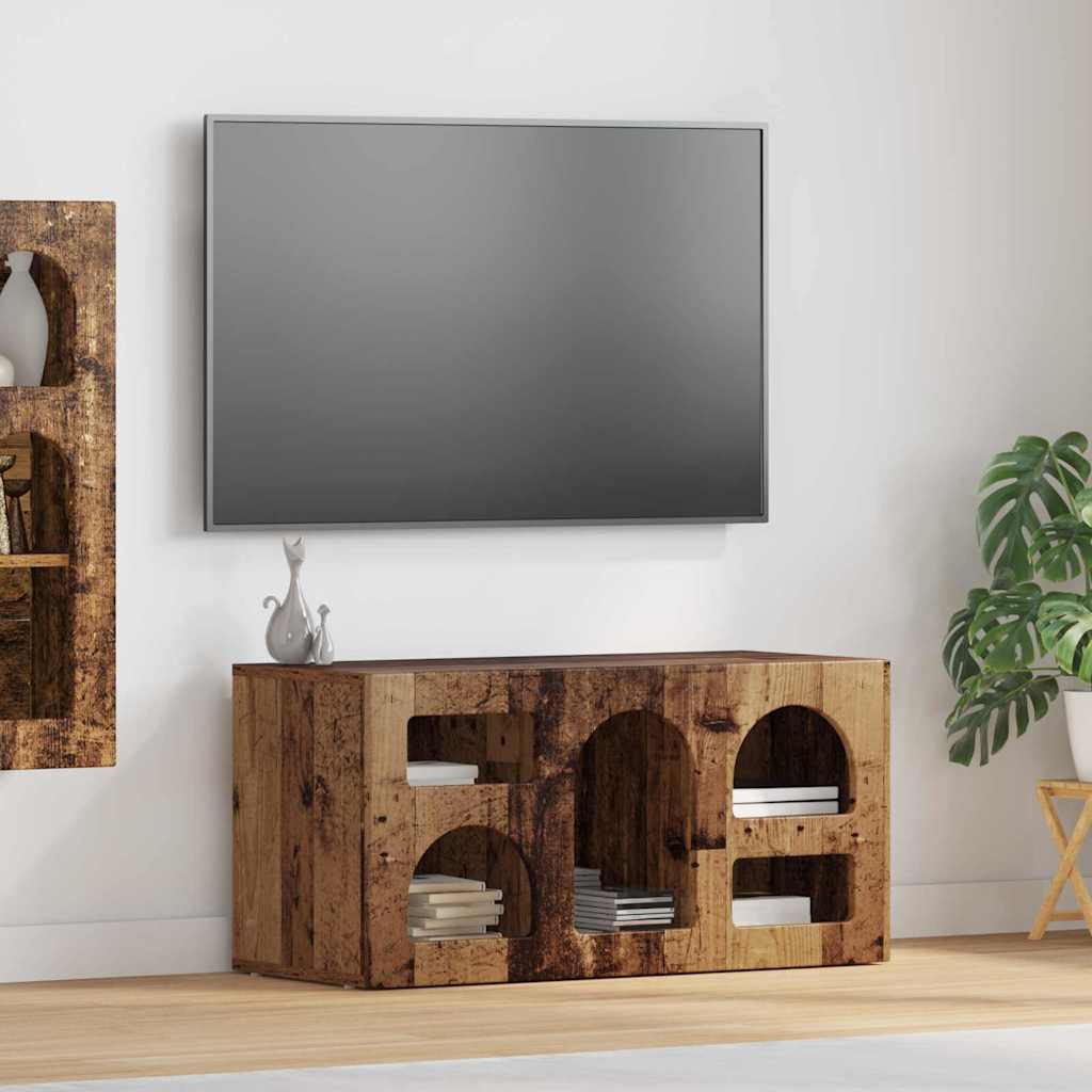 TV Cabinet ELST 80 x 35 x 40 cm Engineered Wood Old wood