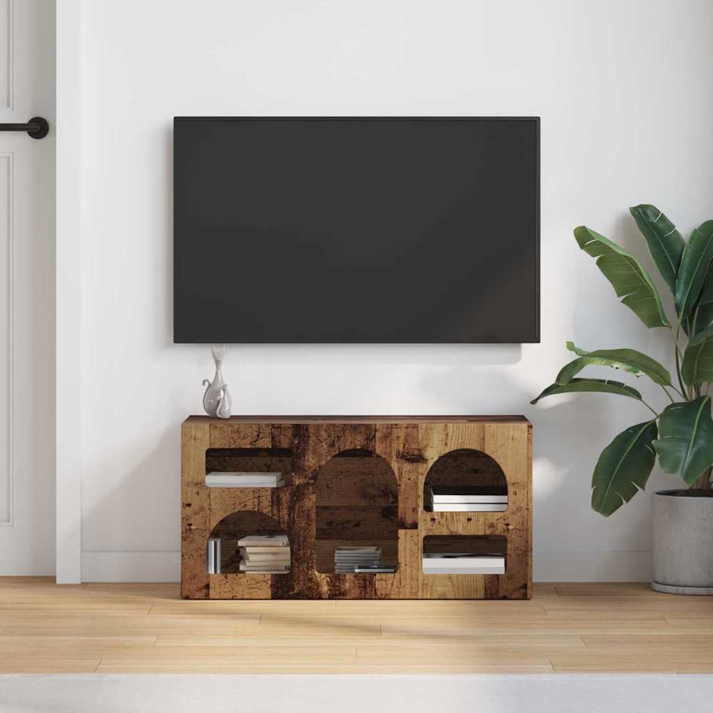 vidaXL TV Cabinet ELST 80 x 35 x 40 cm Old Wood Engineered Wood 4