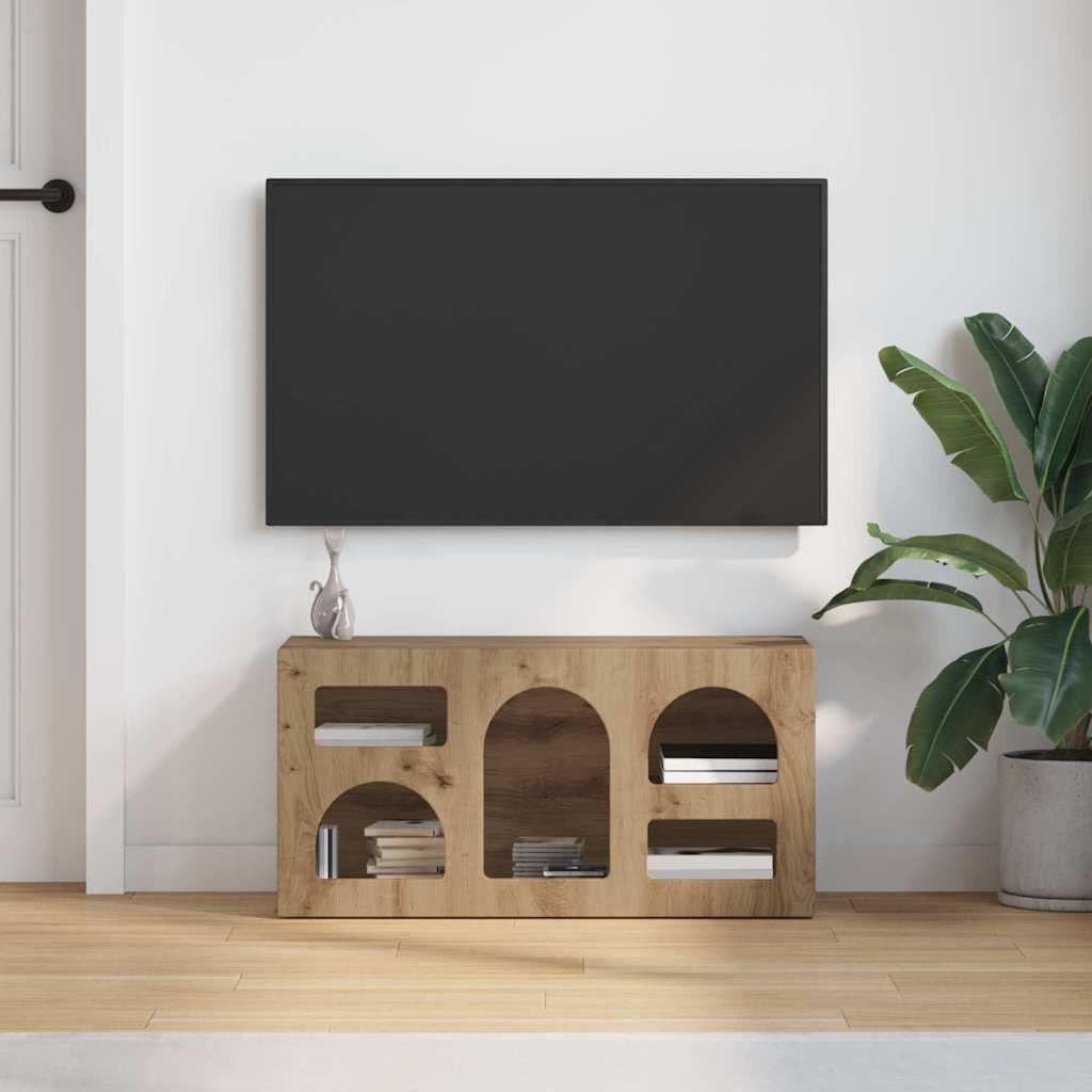 vidaXL TV Cabinet ELST 80 x 35 x 40 cm Artisan Oak Engineered Wood 4