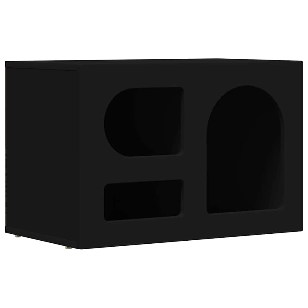 vidaXL TV Cabinet ELST 60 x 35 x 40 cm Black Engineered Wood 2