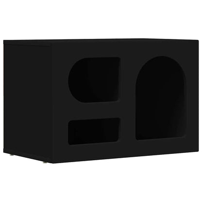 vidaXL TV Cabinet ELST 60 x 35 x 40 cm Black Engineered Wood 2