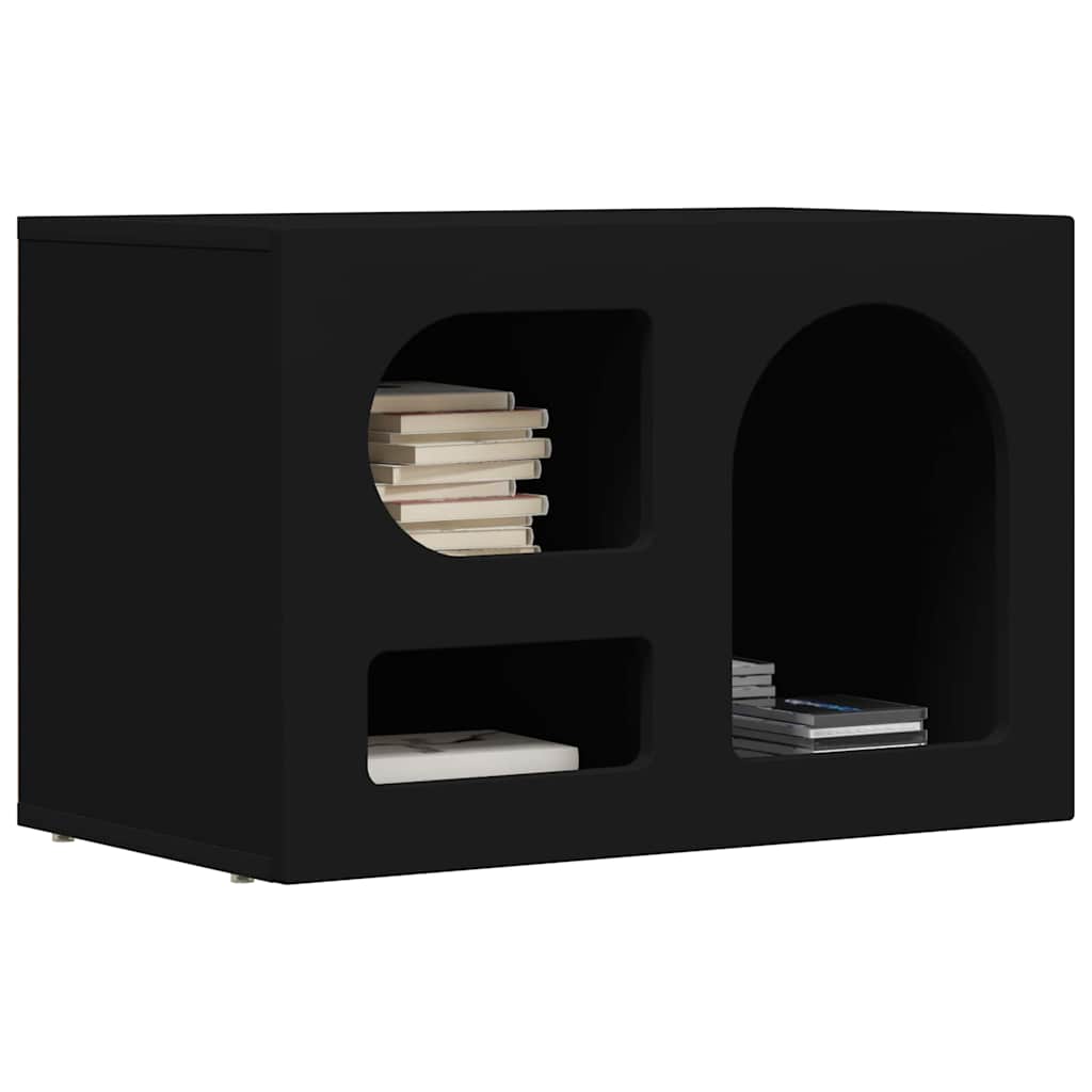 vidaXL TV Cabinet ELST 60 x 35 x 40 cm Black Engineered Wood 3