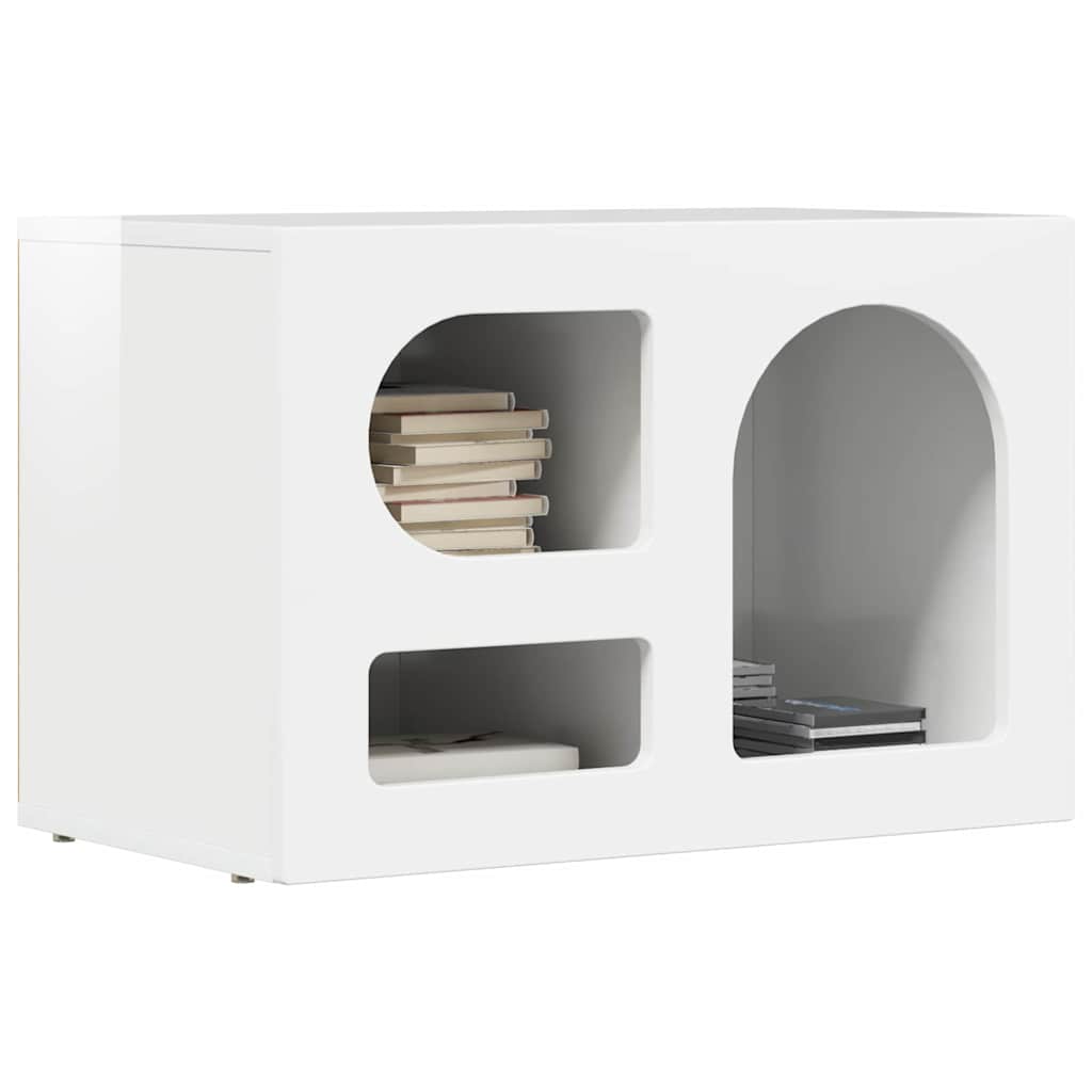vidaXL TV Cabinet ELST 60 x 35 x 40 cm High Gloss White 3