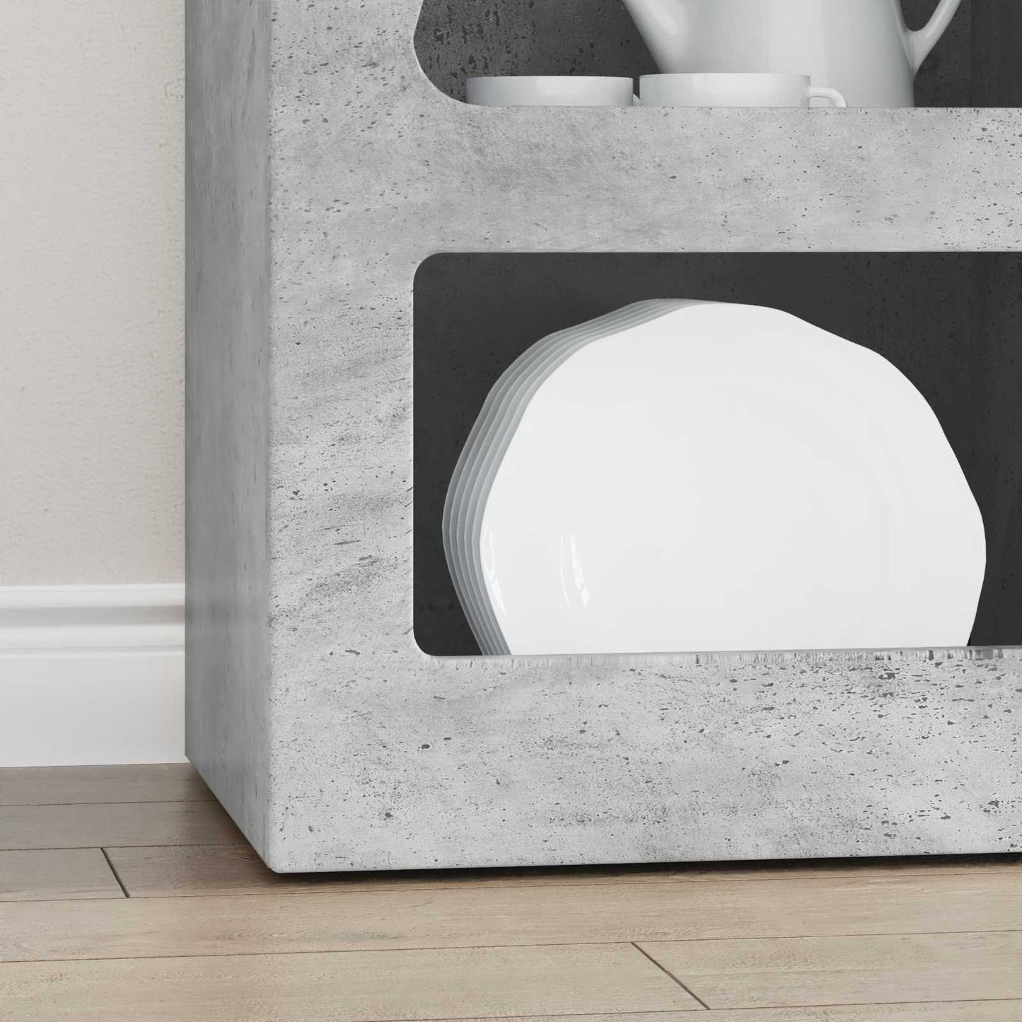 vidaXL Sideboard ELST Concrete Grey 40 x 35 x 100.5 cm Engineered Wood 5