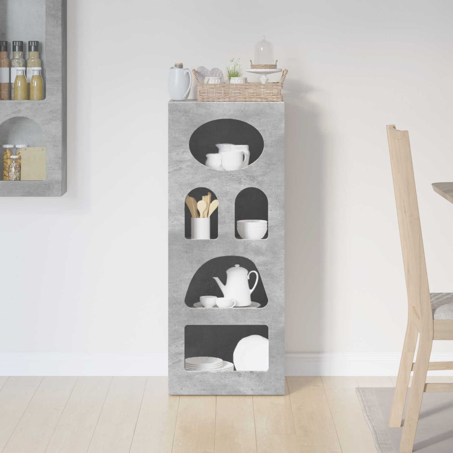 vidaXL Sideboard ELST Concrete Grey 40 x 35 x 100.5 cm Engineered Wood 4