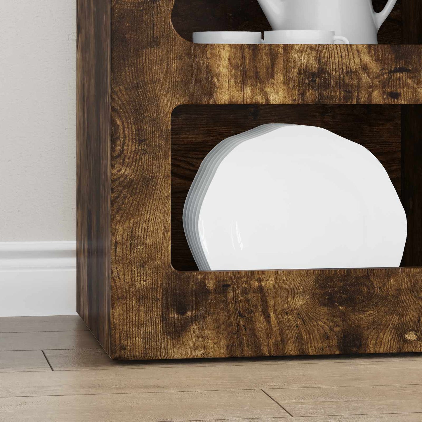 vidaXL Sideboard ELST Smoked Oak 40 x 35 x 100.5 cm Engineered Wood 5
