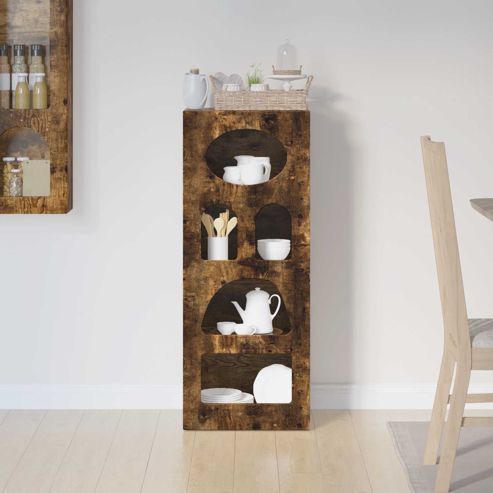 vidaXL Sideboard ELST Smoked Oak 40 x 35 x 100.5 cm Engineered Wood 4