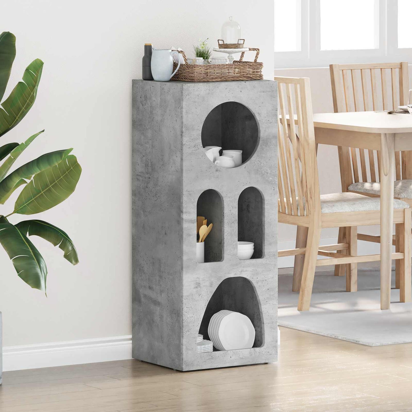 vidaXL Sideboard ELST Concrete Grey 40 x 35 x 100.5 cm Engineered Wood 1