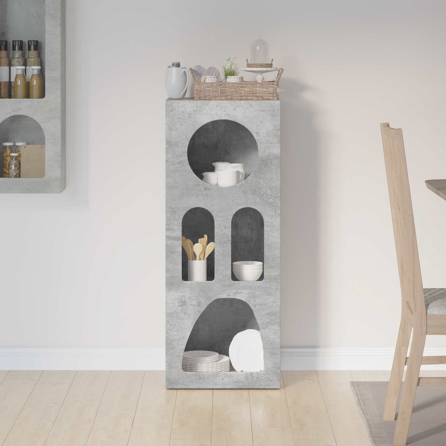 vidaXL Sideboard ELST Concrete Grey 40 x 35 x 100.5 cm Engineered Wood 4