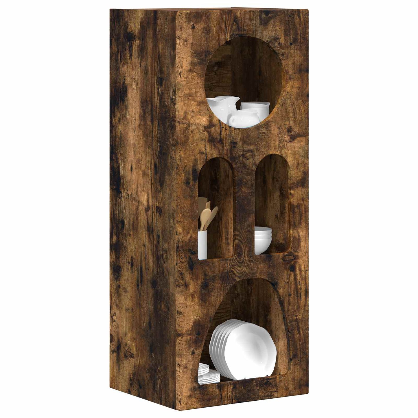 vidaXL Sideboard ELST Smoked Oak 40 x 35 x 100.5 cm Engineered Wood 3