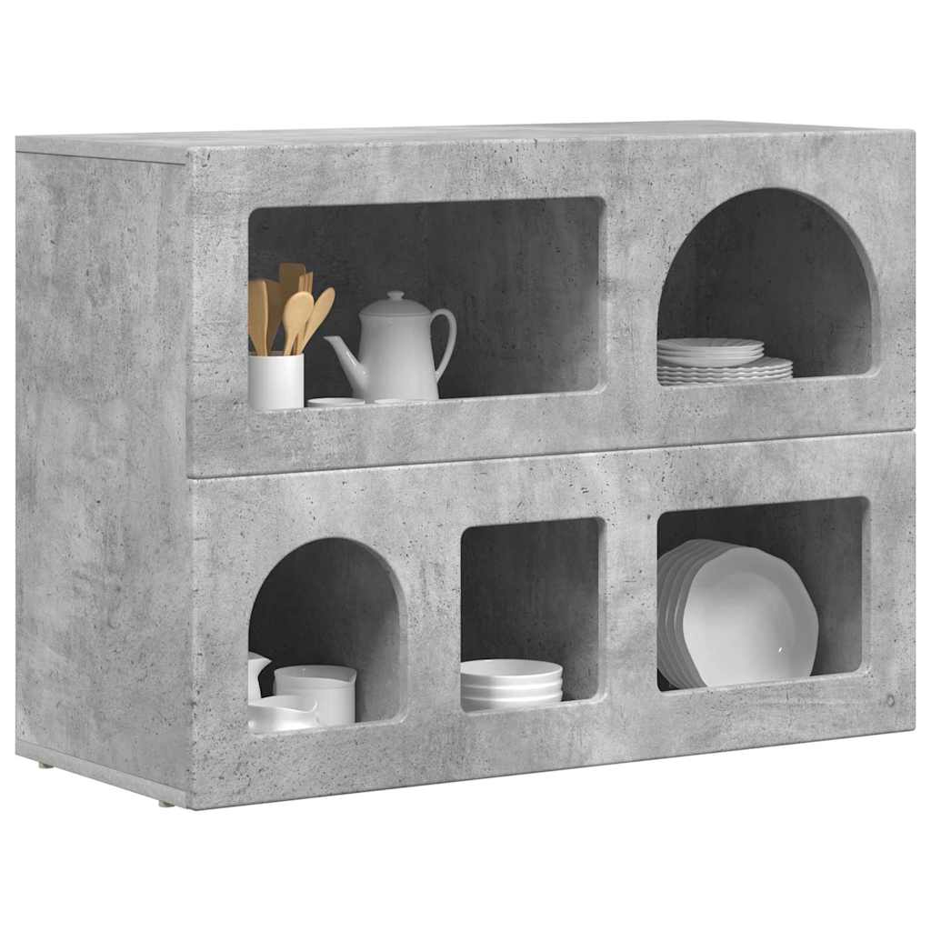Sideboard ELST 80.5 x 35 x 59 cm Engineered Wood Concrete grey