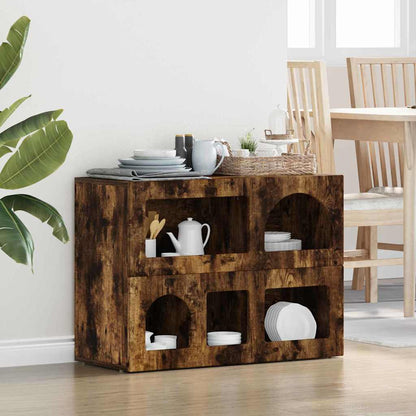 vidaXL Sideboard ELST Smoked Oak 80.5 x 35 x 59 cm Engineered Wood 1