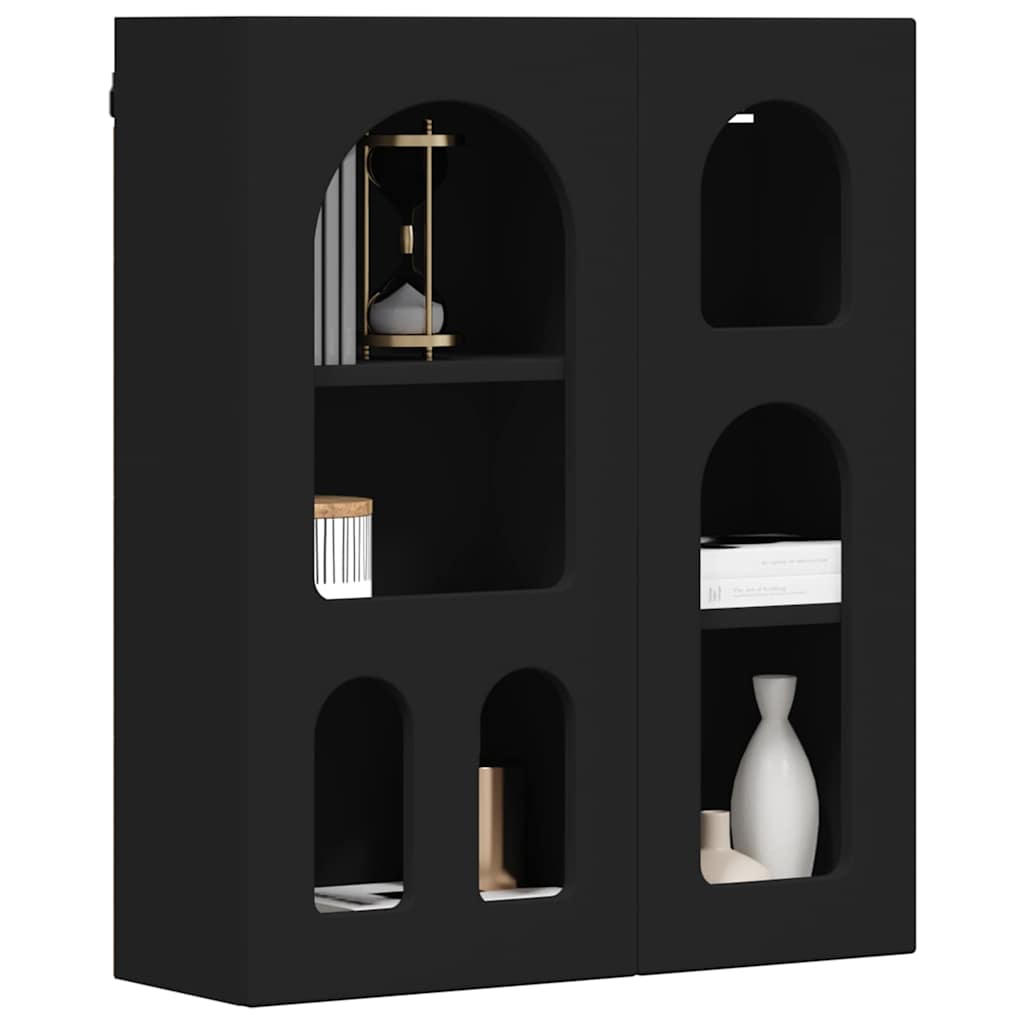vidaXL Hanging Cabinet ELST Black 59 x 20 x 71.5 cm Engineered Wood 3
