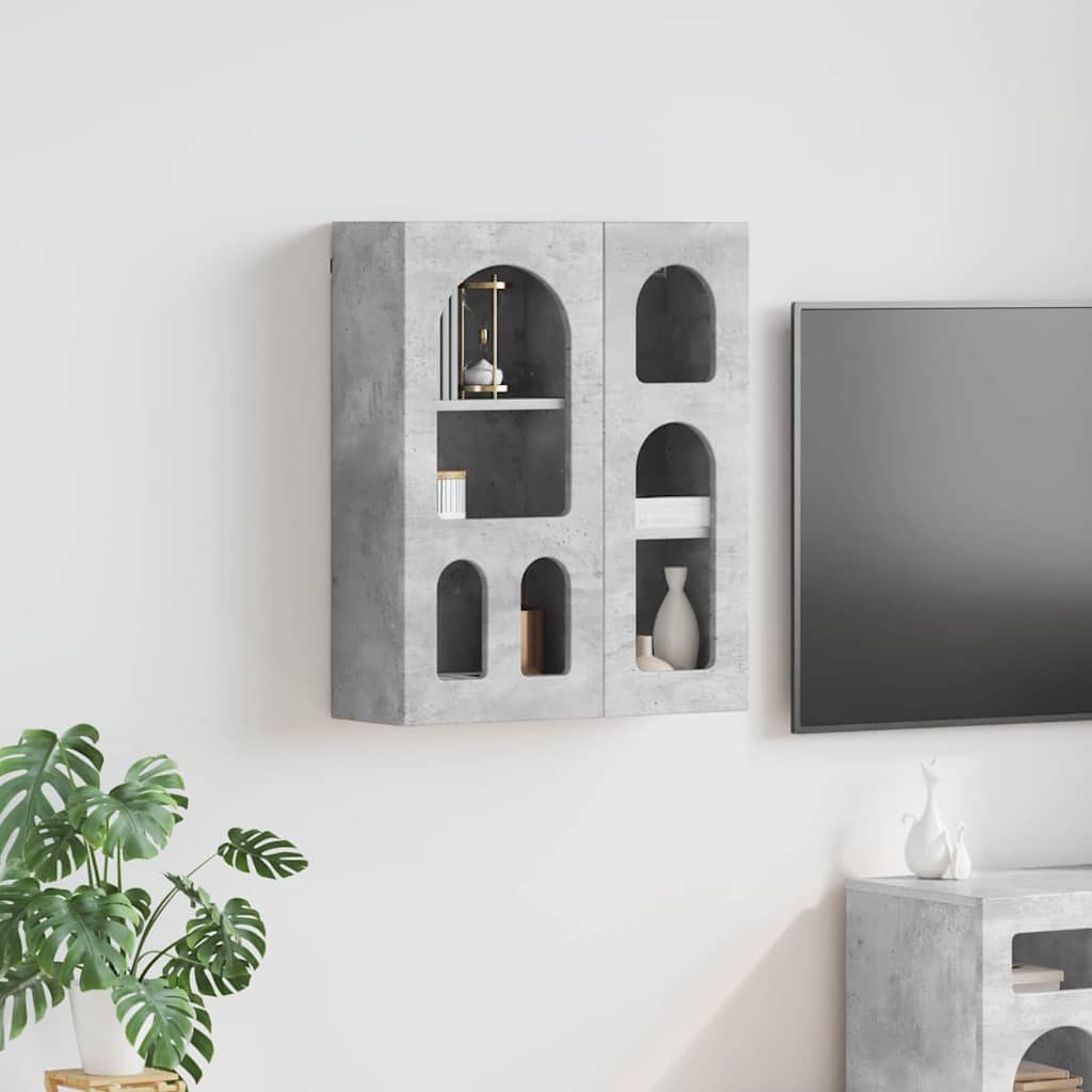 Hanging Cabinet with Shelf ELST 59 x 20 x 71.5 cm Concrete grey