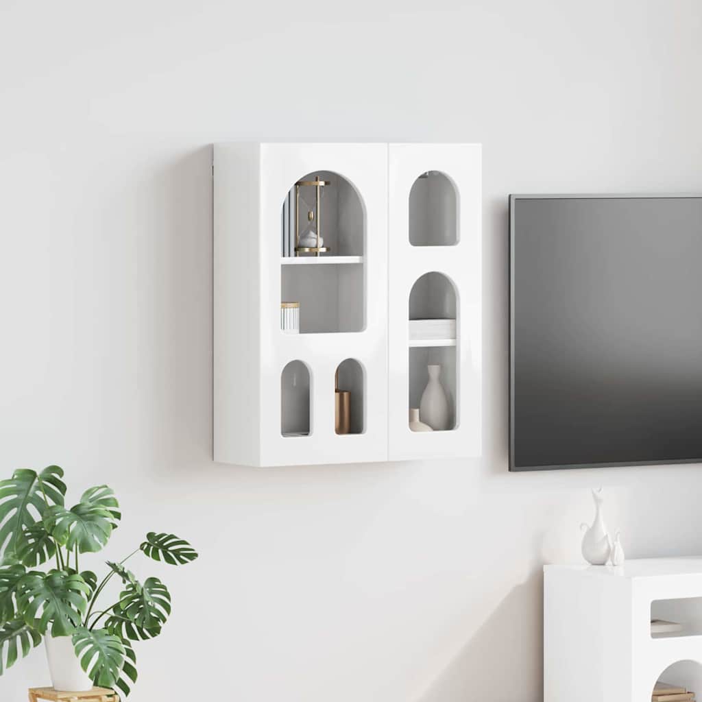 vidaXL Hanging Cabinet ELST High Gloss White 59 x 20 x 71.5 cm 1
