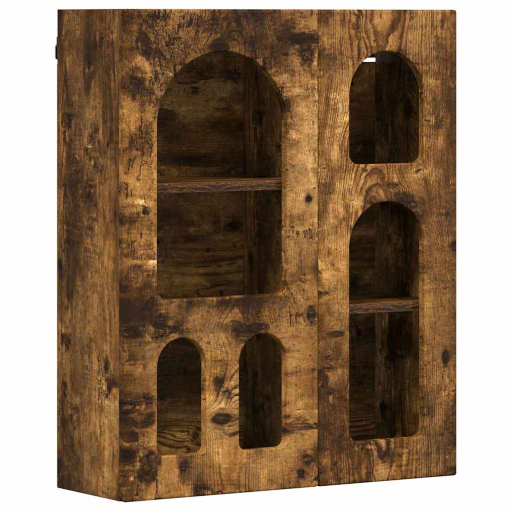 vidaXL Hanging Cabinet with Shelf ELST Smoked Oak 59 x 20 x 71.5 cm 2