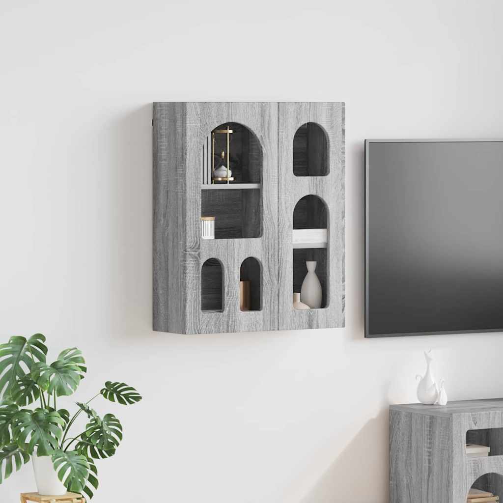 vidaXL Hanging Cabinet with Shelf ELST Grey Sonoma 59 x 20 x 71.5 cm 1