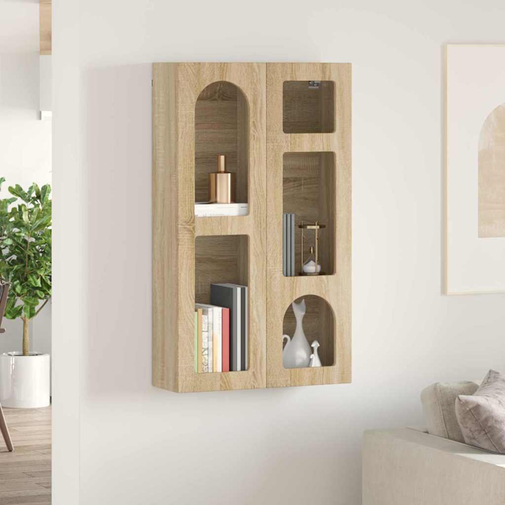 vidaXL Hanging Cabinet with Shelf ELST Sonoma Oak 59 x 20 x 100 cm 4