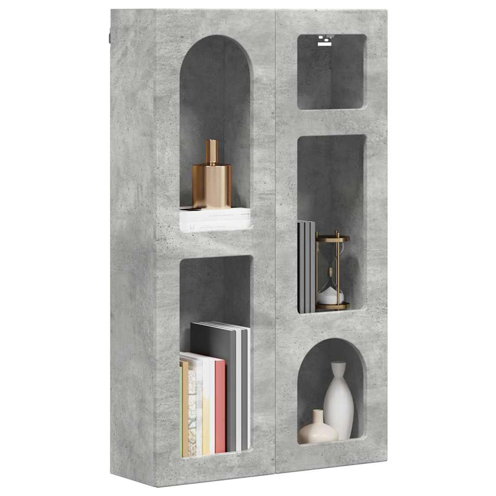 vidaXL Hanging Cabinet with Shelf ELST Concrete Grey 59 x 20 x 100 cm 3