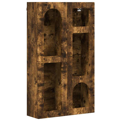 vidaXL Hanging Cabinet with Shelf ELST Smoked Oak 59 x 20 x 100 cm 2