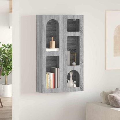vidaXL Hanging Cabinet with Shelf ELST Grey Sonoma 59 x 20 x 100 cm 4