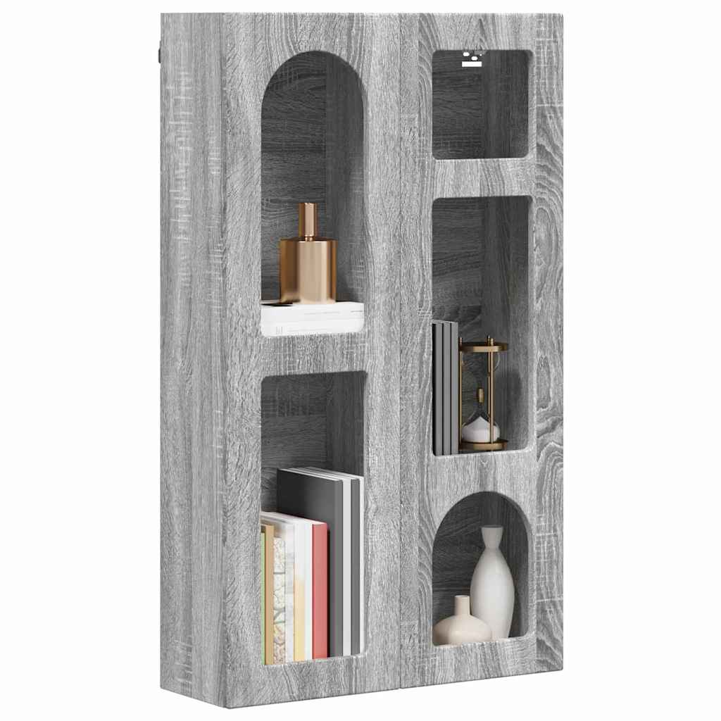 vidaXL Hanging Cabinet with Shelf ELST Grey Sonoma 59 x 20 x 100 cm 3
