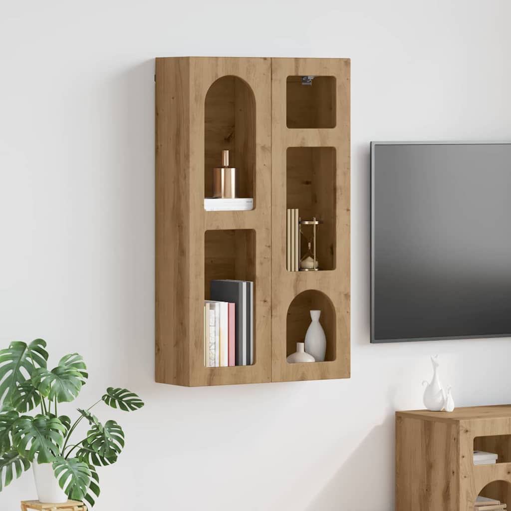 vidaXL Hanging Cabinet with Shelf ELST Artisan Oak 59 x 20 x 100 cm 1