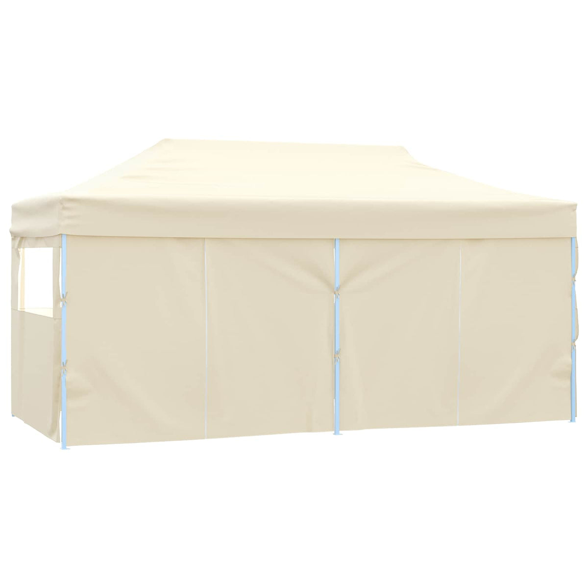 Party Tent 292 x 580 x 315 cm Oxford Fabric Yes with 4 Sidewalls Cream
