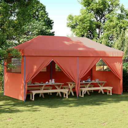 Party Tent 292 x 580 x 315 cm Oxford Fabric Yes with 4 Sidewalls Terracotta