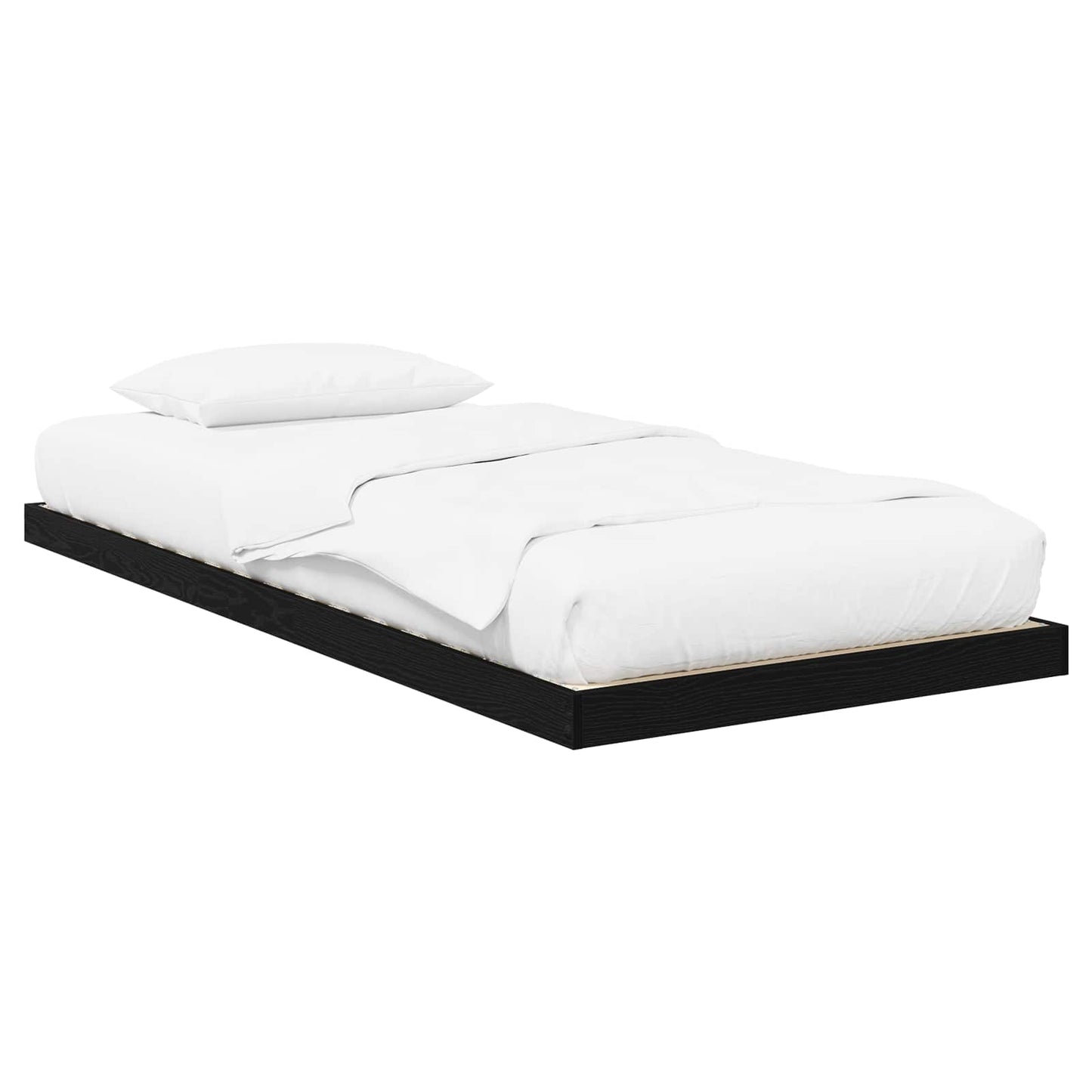 vidaXL Floor Bed Frame Black Oak 75 x 190 cm Engineered Wood 2