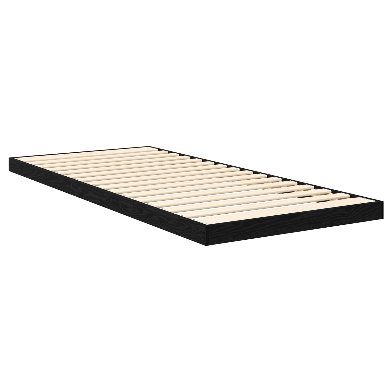 vidaXL Floor Bed Frame Black Oak 75 x 190 cm Engineered Wood 5
