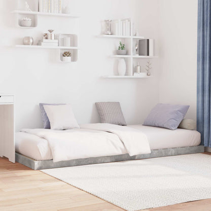 vidaXL Floor Bed Frame Concrete Grey 75 x 190 cm Engineered Wood 3