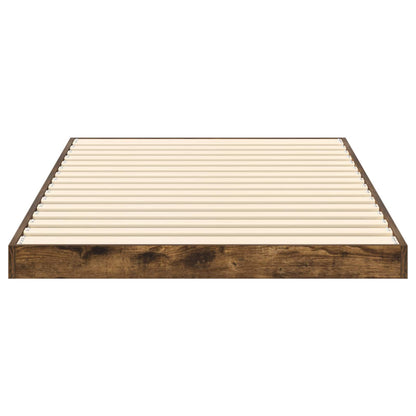 vidaXL Floor Bed Frame Smoked Oak 75 x 190 cm Engineered Wood 6