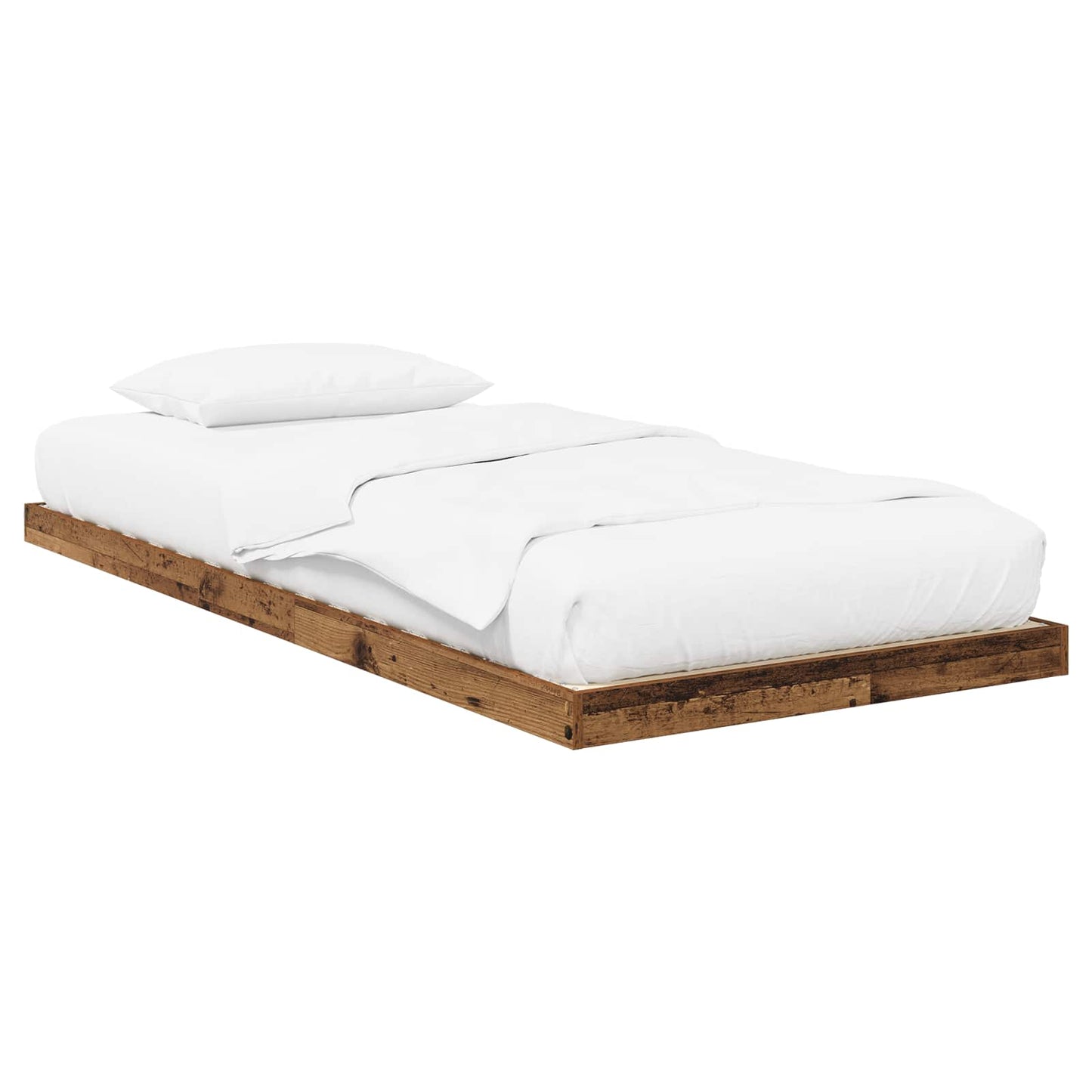 vidaXL Floor Bed Frame Old Wood 75 x 190 cm Engineered Wood 2