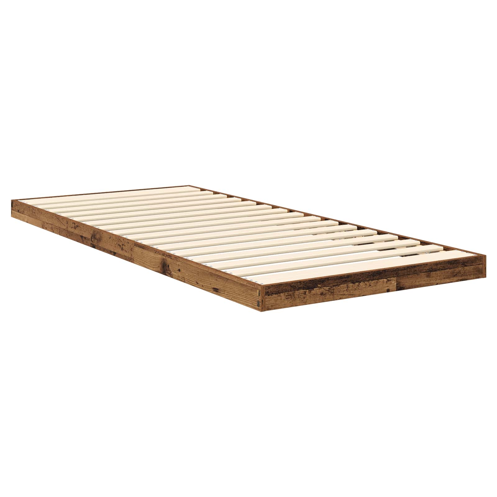 vidaXL Floor Bed Frame Old Wood 75 x 190 cm Engineered Wood 5