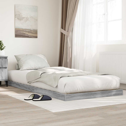 vidaXL Floor Bed Frame Grey Sonoma 90 x 200 cm Engineered Wood 1