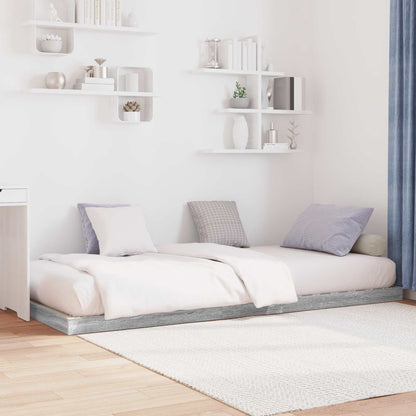 vidaXL Floor Bed Frame Grey Sonoma 90 x 200 cm Engineered Wood 3