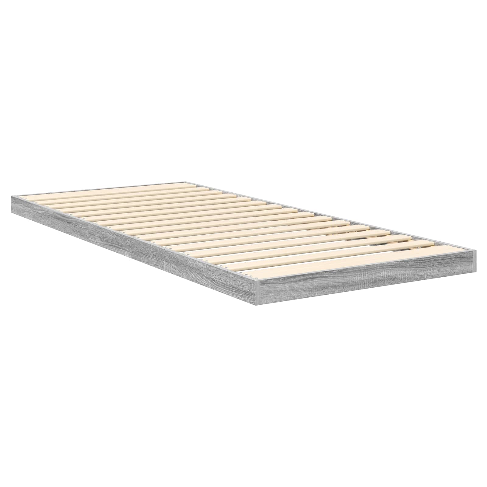 vidaXL Floor Bed Frame Grey Sonoma 90 x 200 cm Engineered Wood 5
