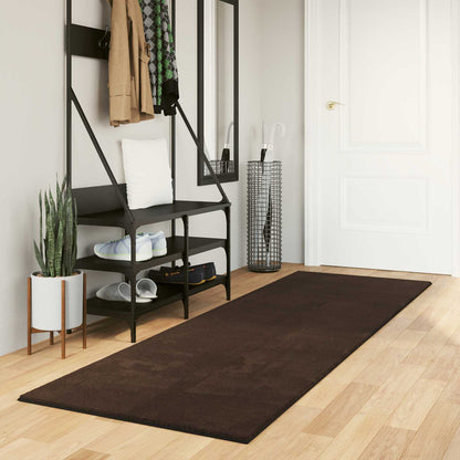 vidaXL Medium Pile Soft and Washable Rug HUARTE Brown 250 x 80 cm 1