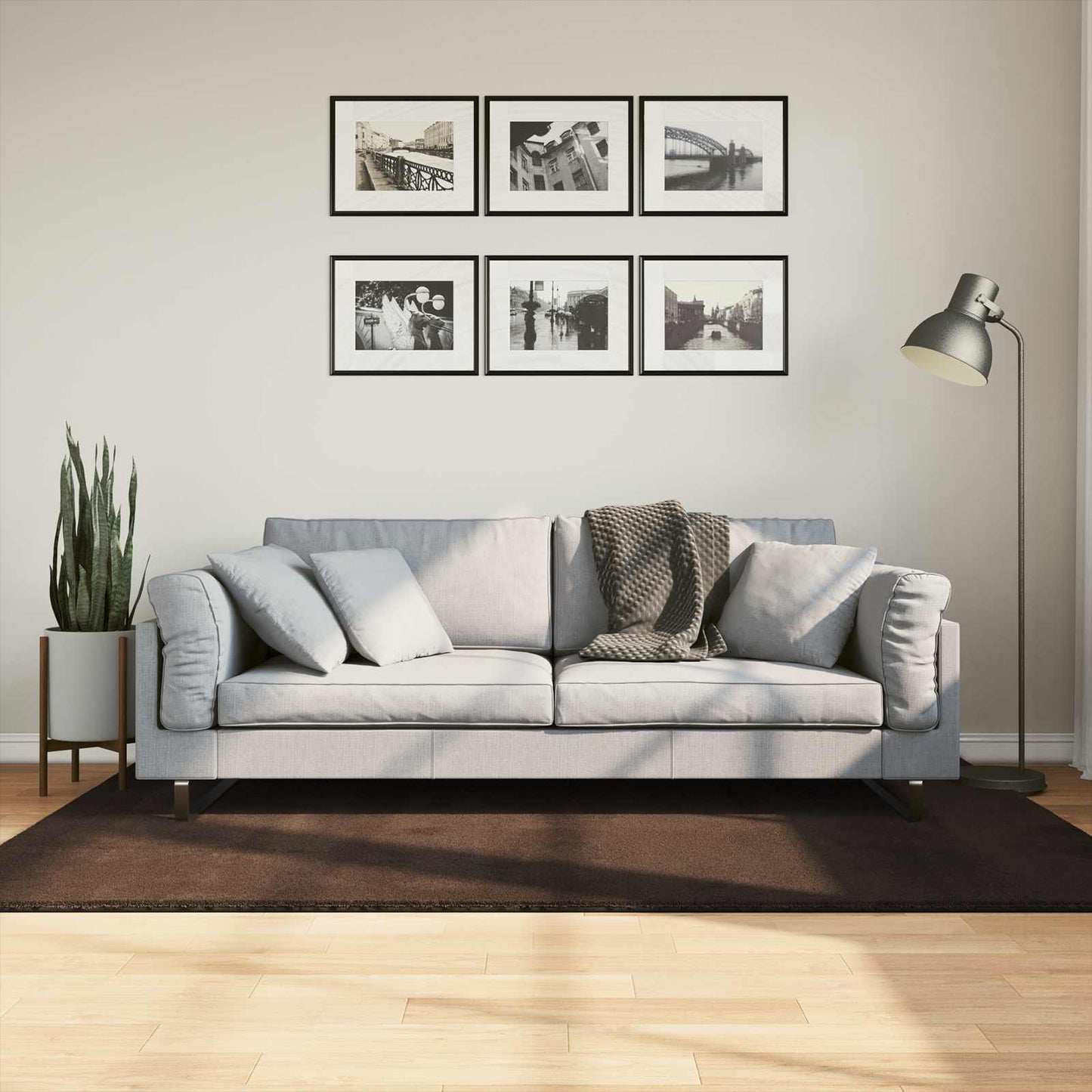 vidaXL Medium Pile Soft and Washable Rug HUARTE Brown 170 x 120 cm 1