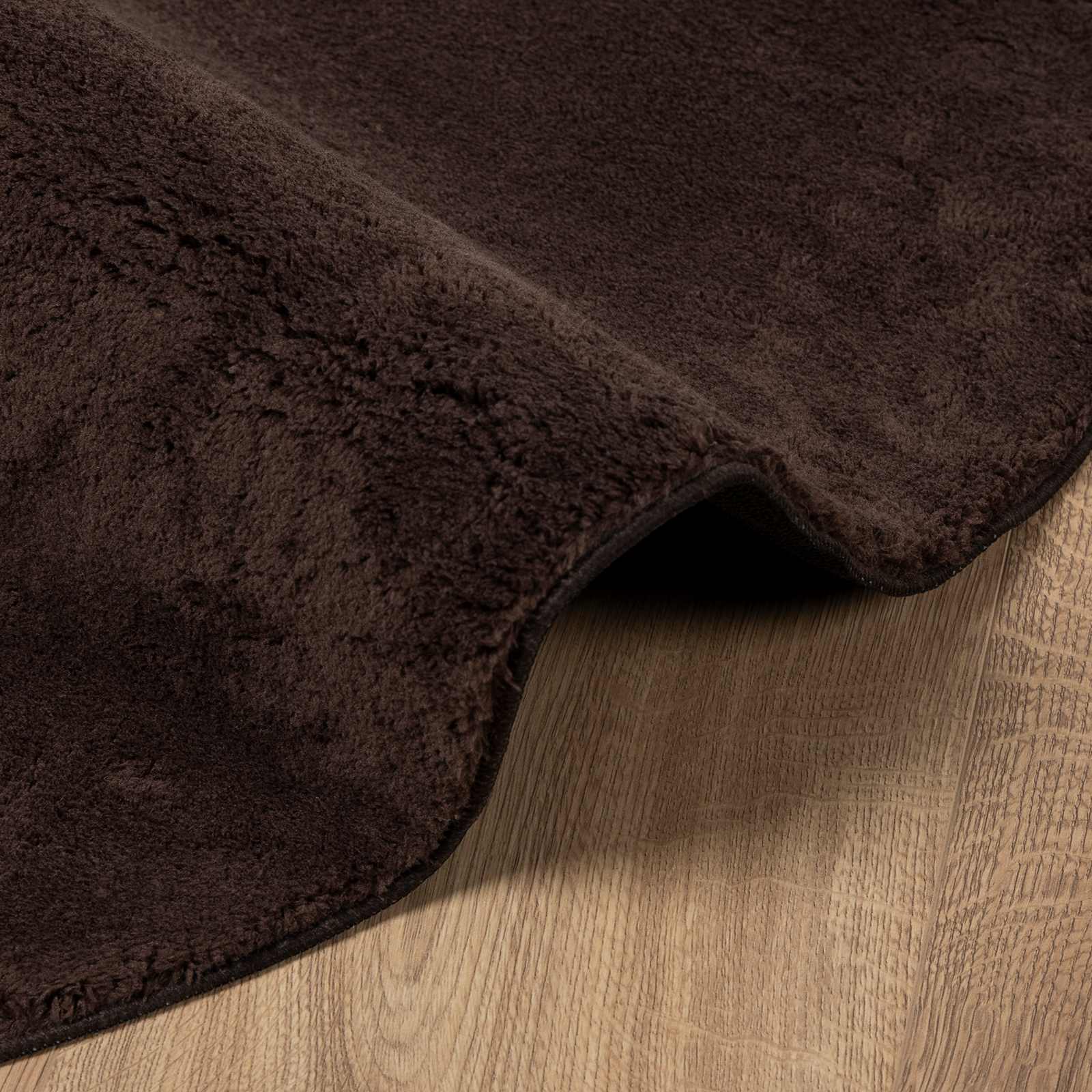 vidaXL Medium Pile Soft and Washable Rug HUARTE Brown Ø 120 CM 6