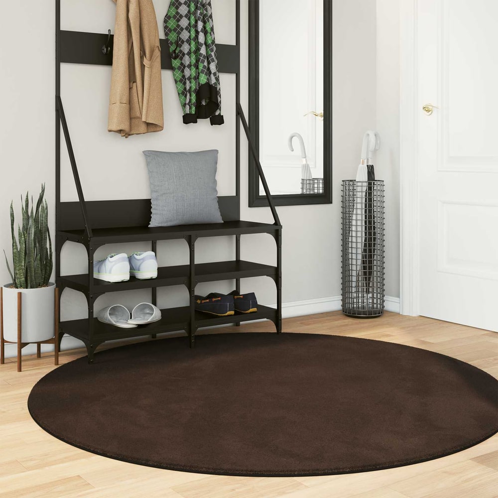 Medium Pile Soft and Washable Rug HUARTE Brown Ø 160 cm