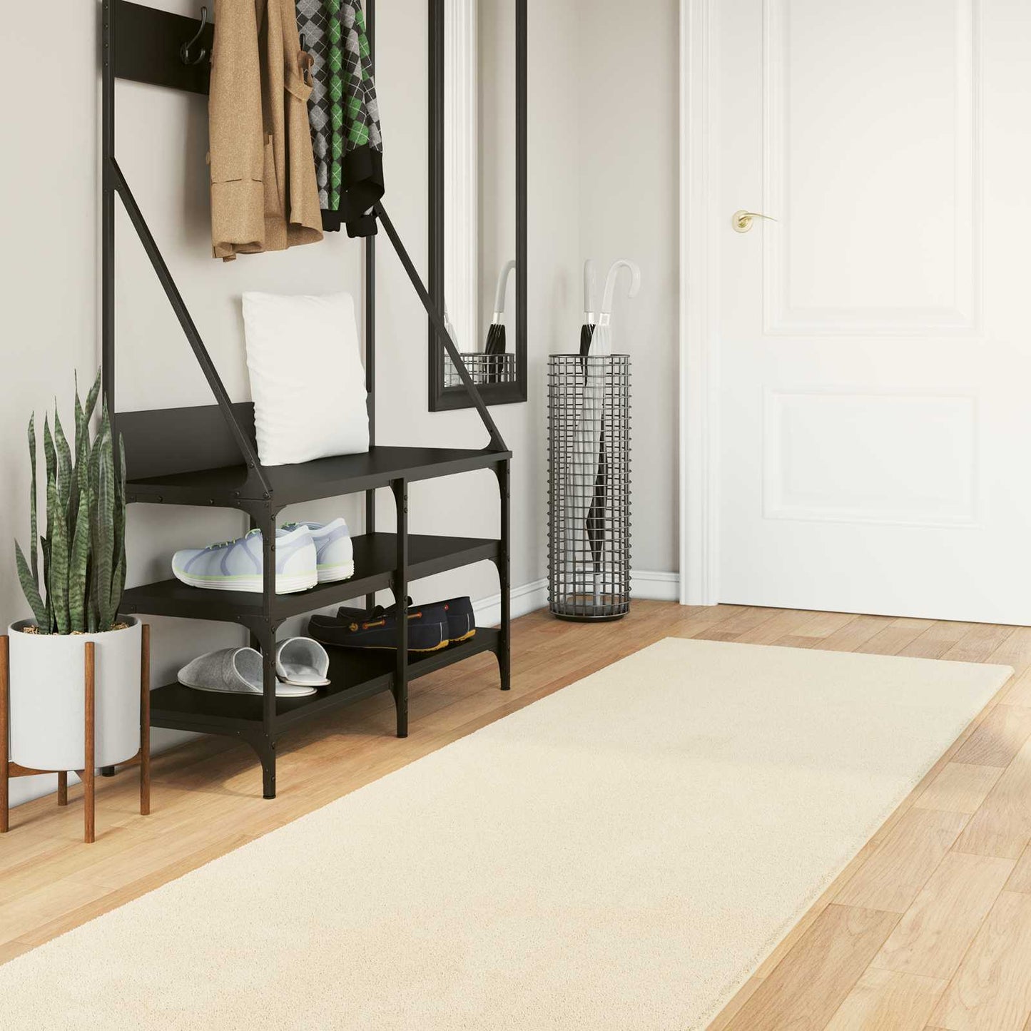 vidaXL Medium Pile Soft and Washable Rug HUARTE Cream 80 x 300 cm 1