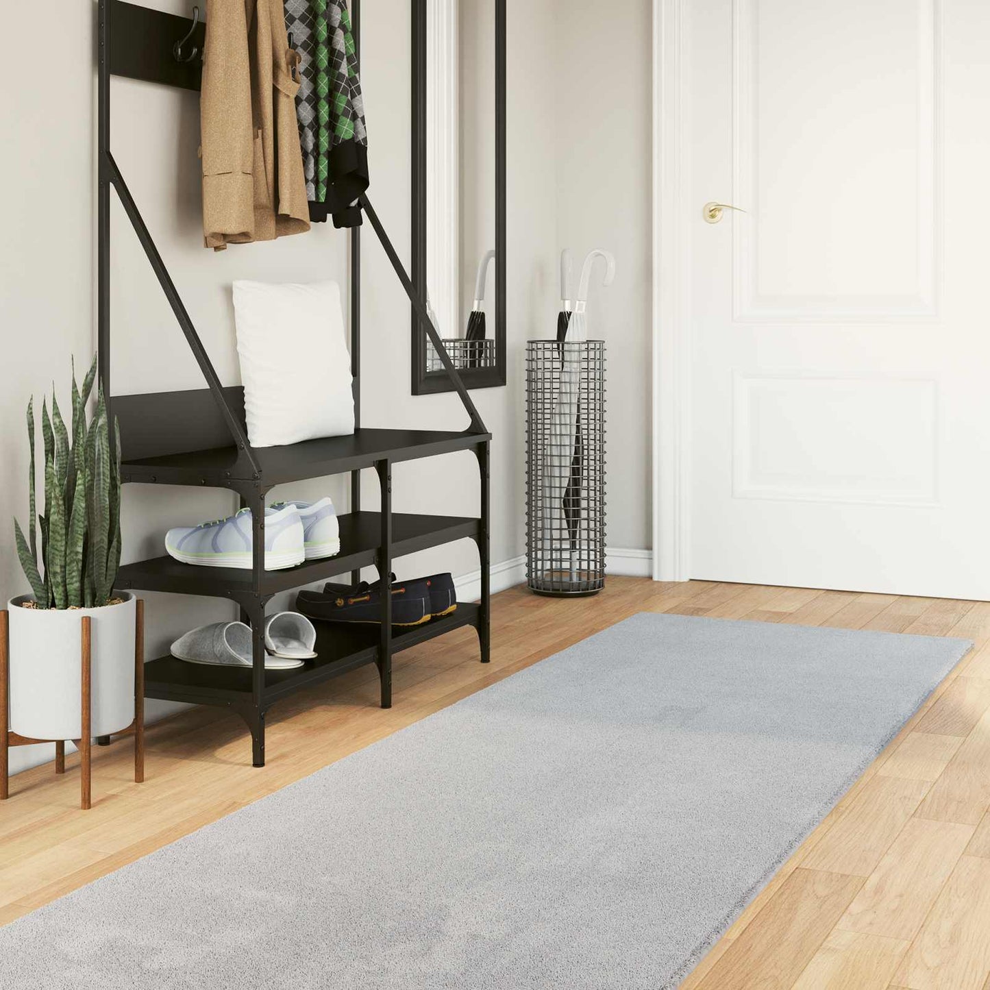 vidaXL Medium Pile Soft and Washable Rug HUARTE Grey 80 x 300 cm 1