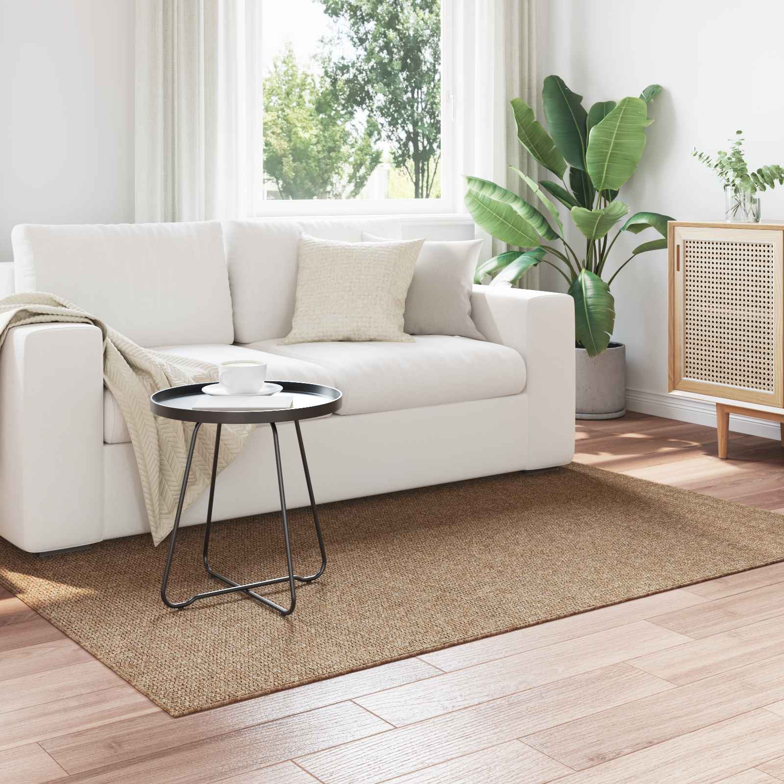 vidaXL Indoor and Outdoor Rug AGIRA Natural 170 x 120 cm Polyester 1