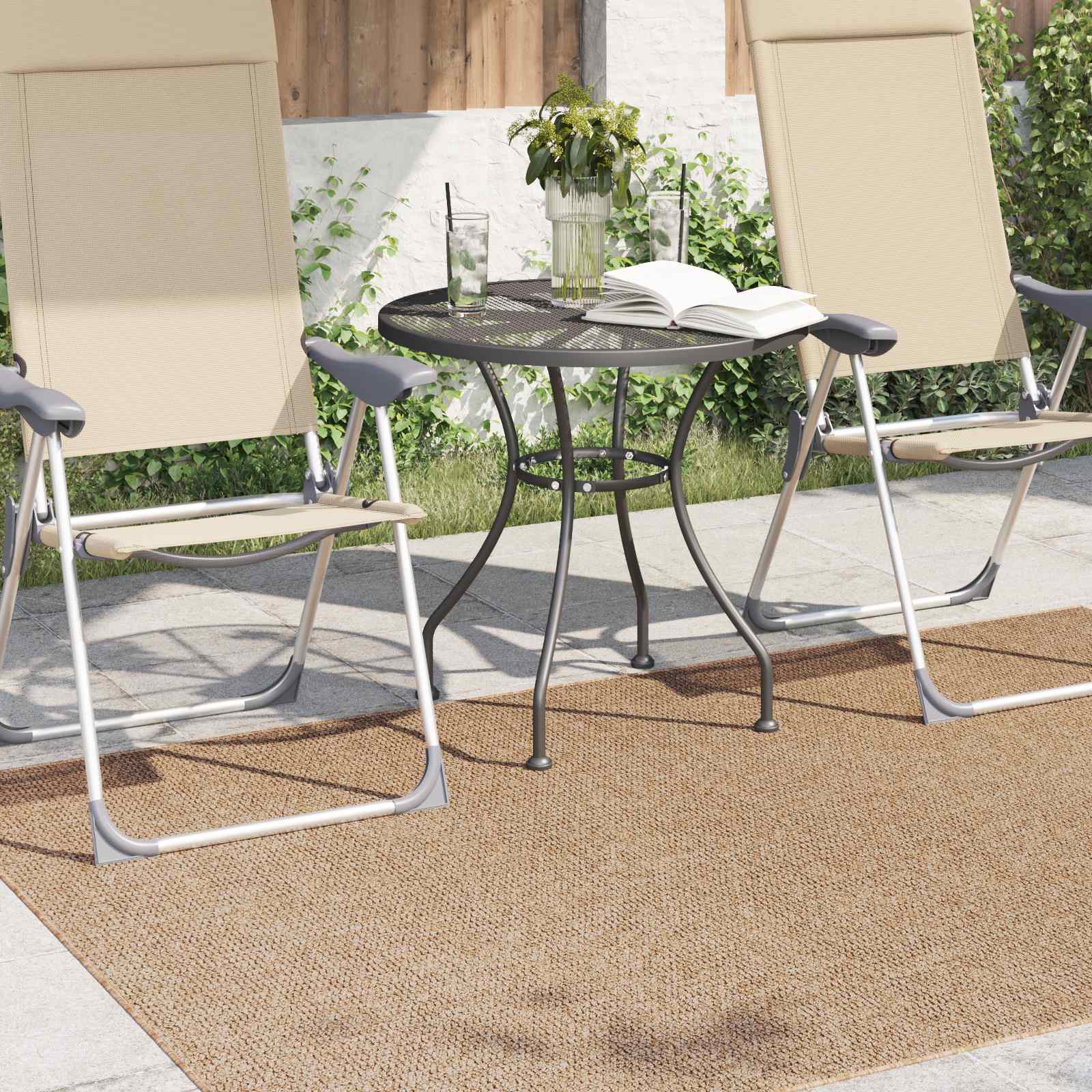vidaXL Indoor and Outdoor Rug AGIRA Natural 170 x 120 cm Polyester 3