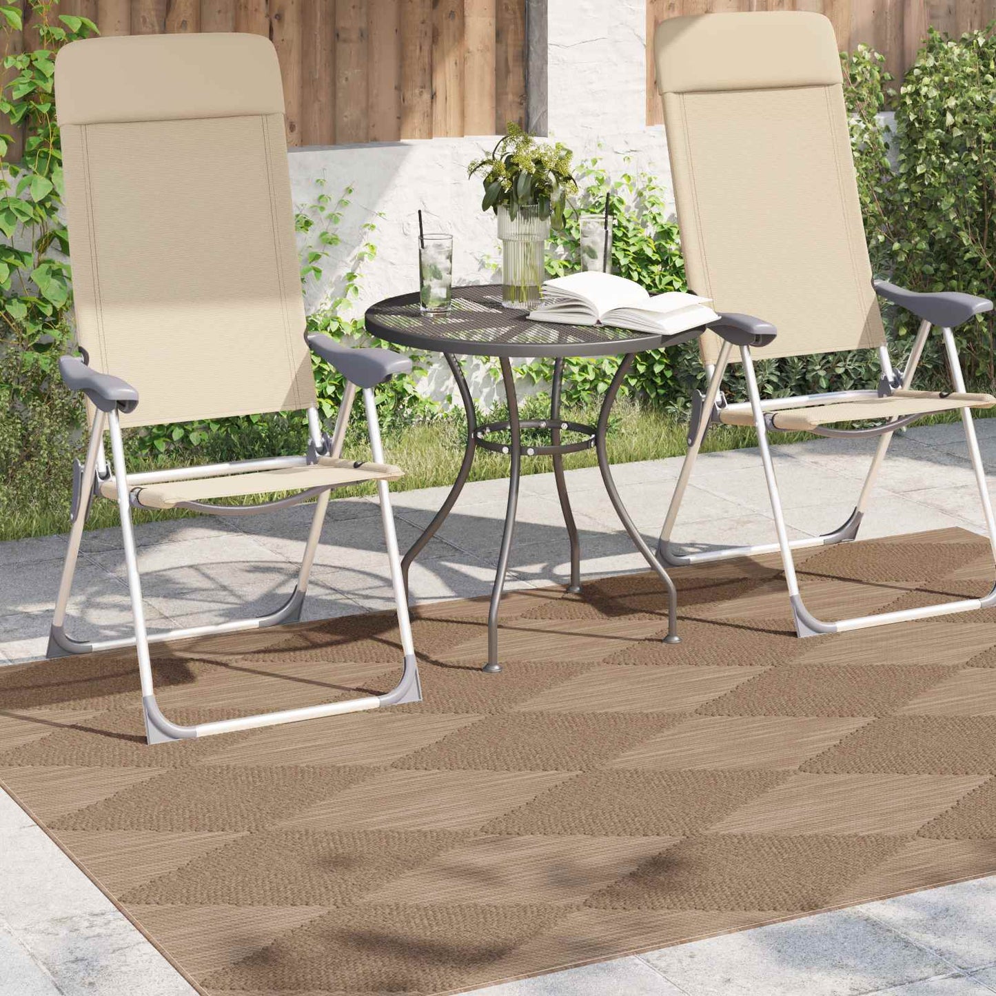vidaXL Indoor and Outdoor Rug AGIRA Natural 170 x 120 cm Polyester 3